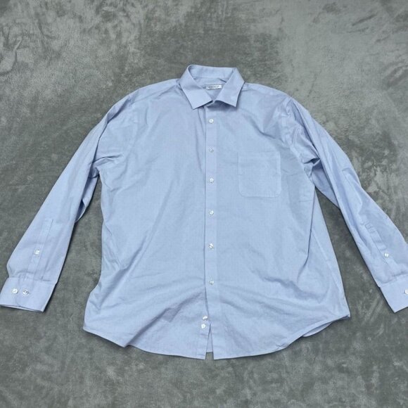 Calvin Klein Wrinkle-Free Fresh Regular Fit XL Blue Dress Shirt a1099 - Picture 1 of 8